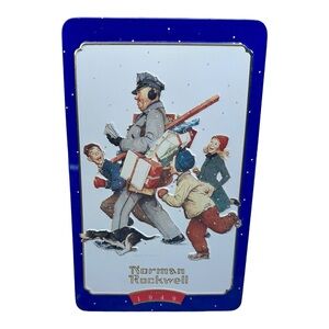 Vintage Snickers Norman Rockwell Christmas Limited Edition Canister Tin 1996